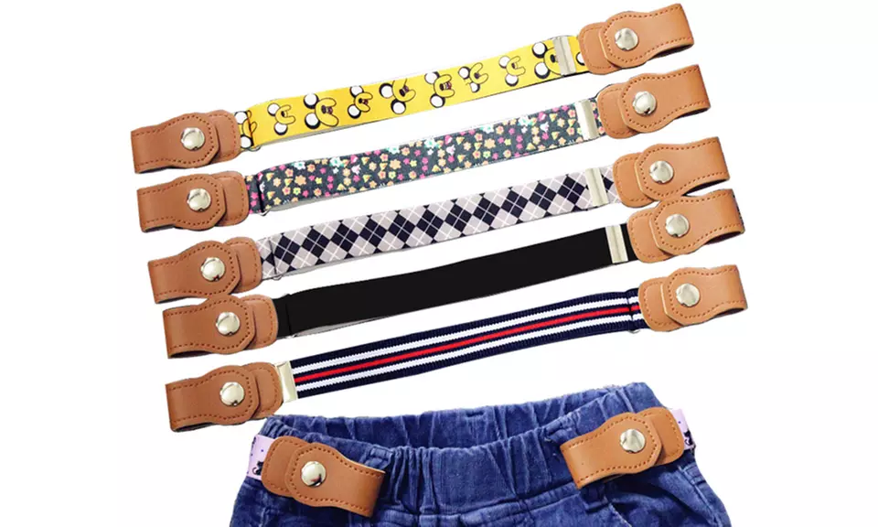 1x, 2x oder 5x Elastischer Gürtel ohne Schnalle für Kinder in der Farbe nach Wahl - Primary Image