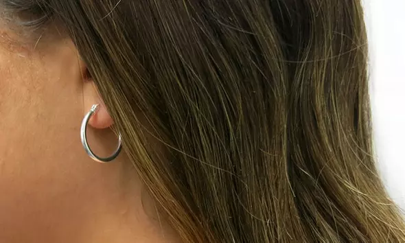 Solid sterling Silver 25mm Classic French Lock Hoops