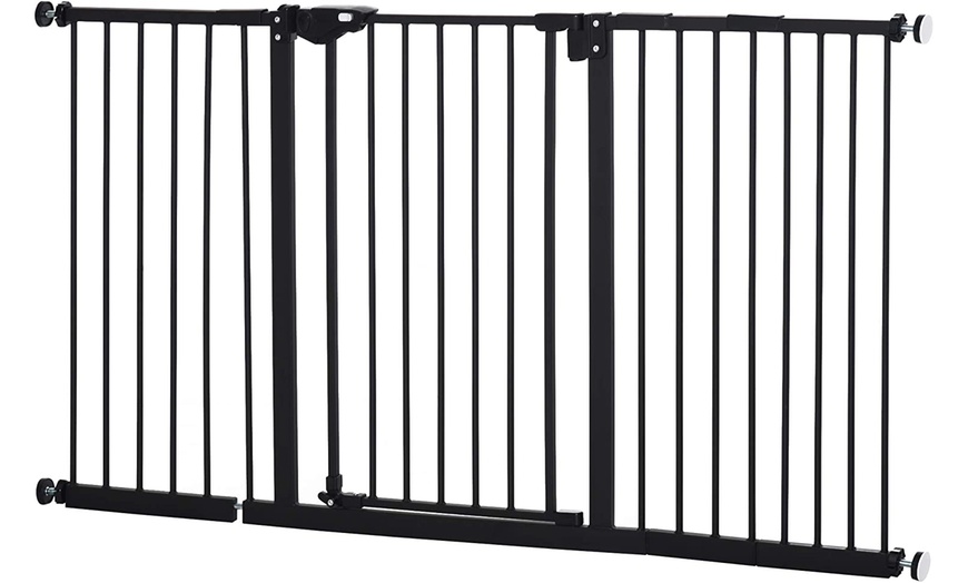 Image 5: PawHut Adjustable Pet Safety Gates for Secure Doorway & Stair Barriers