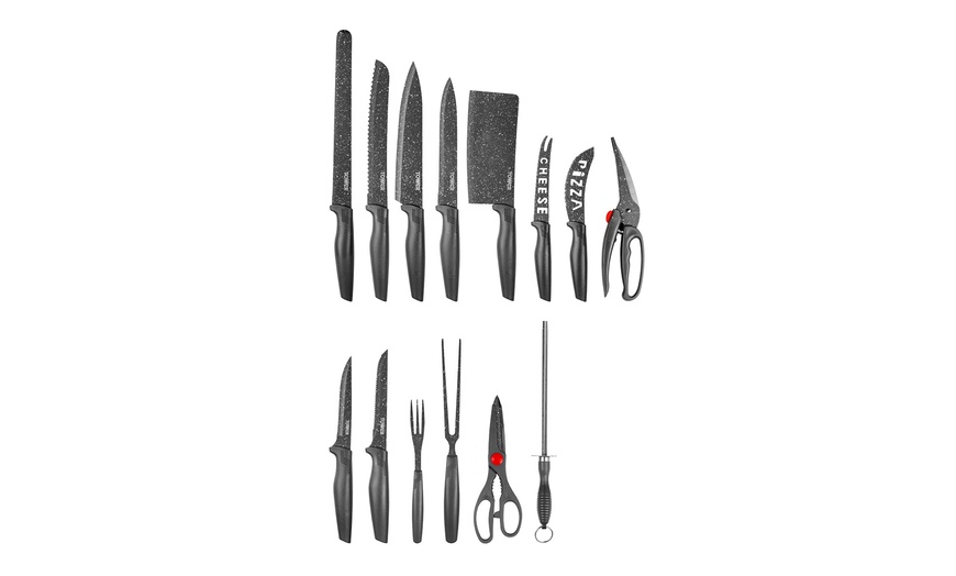 Image 8: Tower 24-Piece Stone-Coated Knife Set with Knife Sharpener