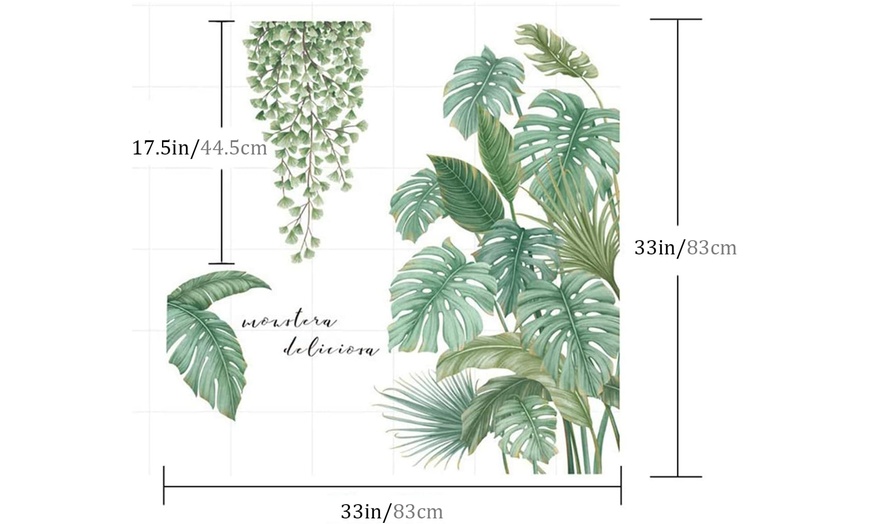 Image 7: One or Two Packs of Tropical Leaves Wall Stickers