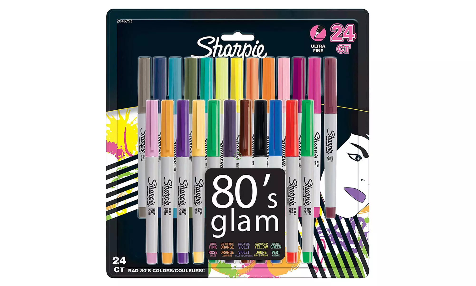 Sharpie Ultra-Fine Point 80s Glam Permanent Marker Set (24-Pack) - Primary Image