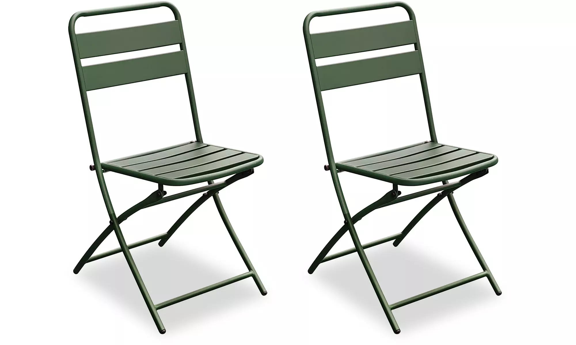 2 sedie pieghevoli in ferro a listelli Camillo Rigamonti