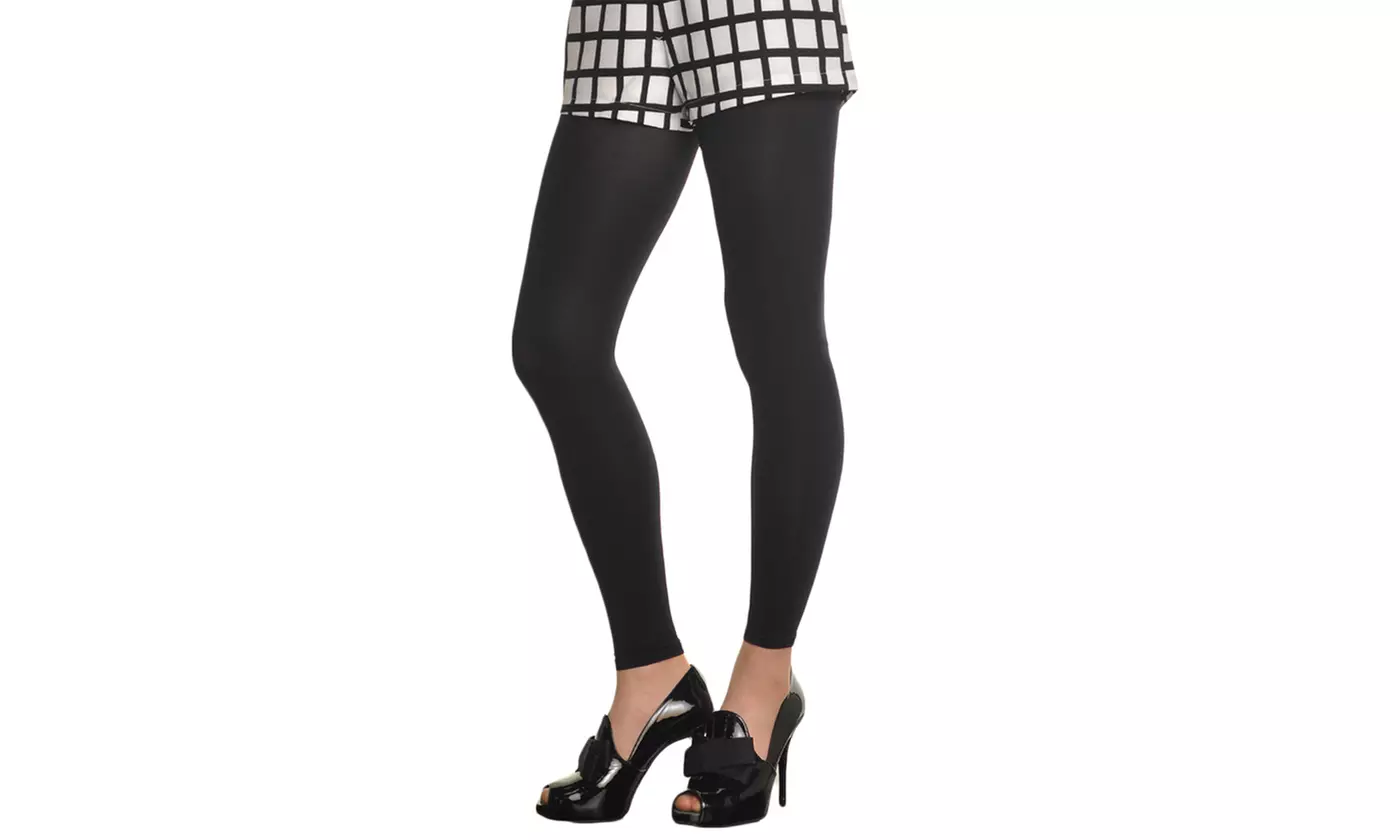 Women's Patterned Footless Tights - Second Medium