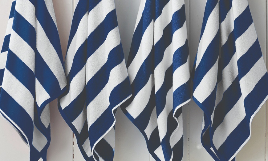 Image 3: 4 Pack Premium Cotton Cabana Beach Towel