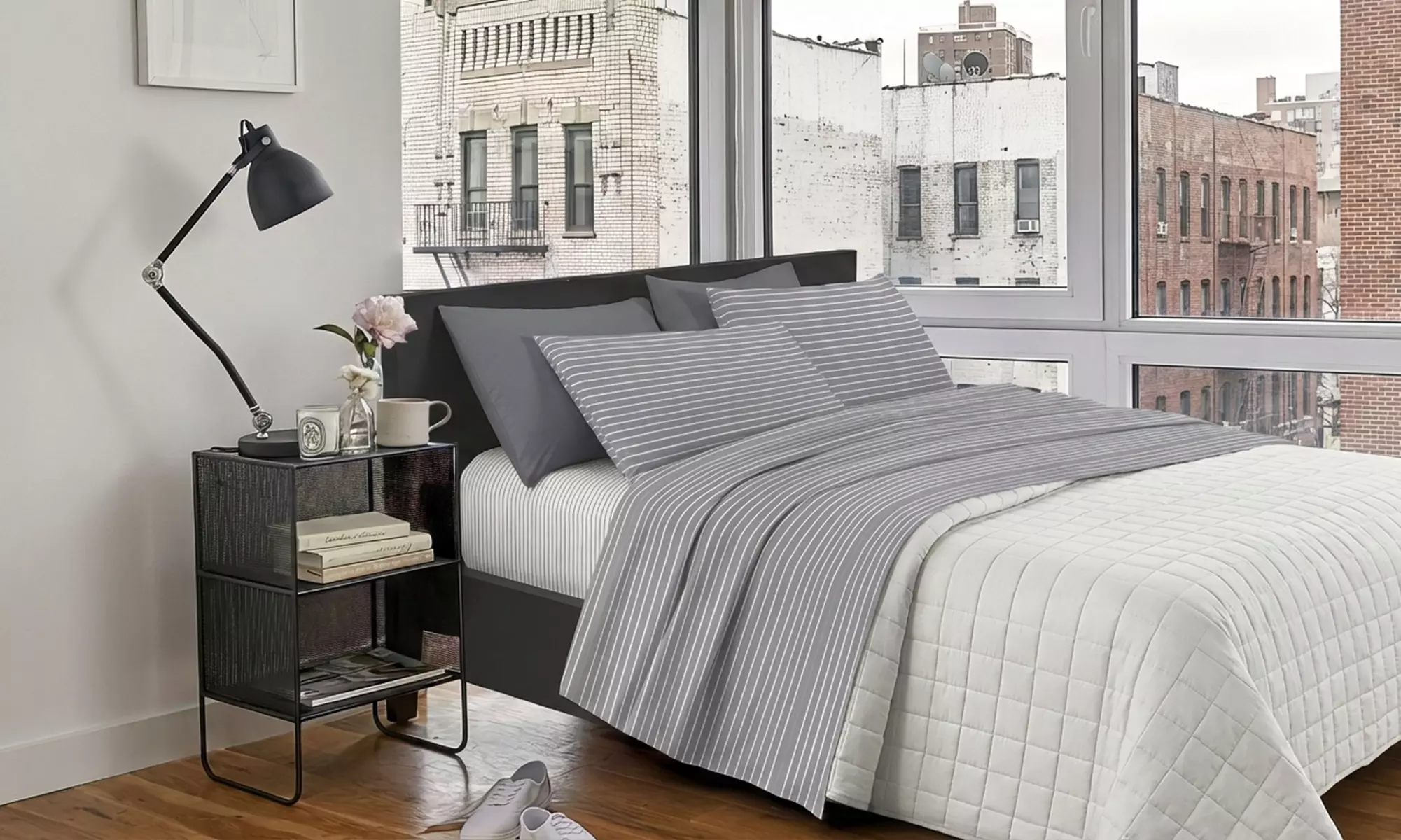 Completo lenzuola matrimoniali in 100% cotone