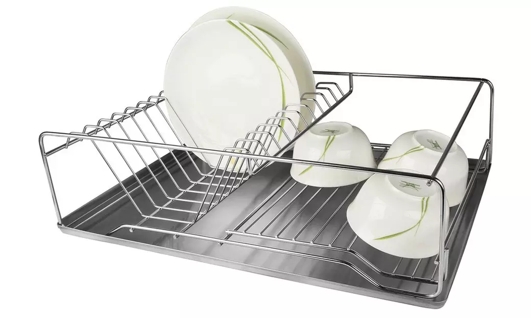 iMounTEK Stainless Steel Dish Rack with Side Cup and Drain Board