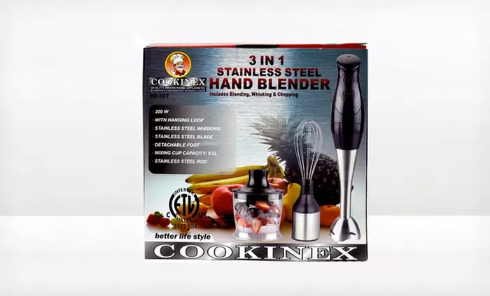 Cookinex 3-in-1 Stainless-Steel Hand Blender (ED-327). Free Returns. - Second Medium