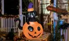 Costway 5 FT Tall Halloween Inflatable Decor Black Cat in Pumpkin LED Lights