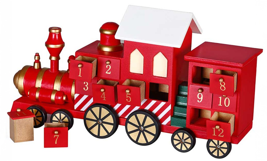 Image 5: Calendario dell'Avvento natalizio in legno Bakaji