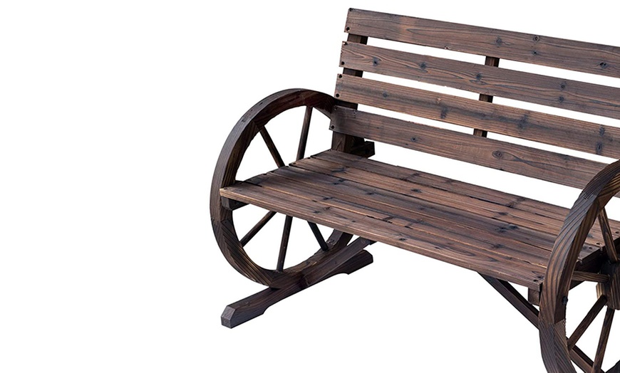 Image 11: Outsunny Two-Seater Garden Bench