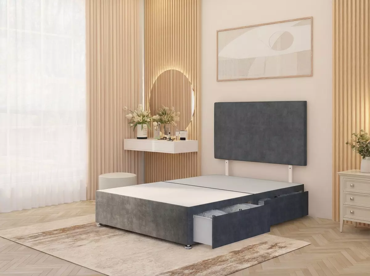 Luxury Plush Velvet Divan Bed Base