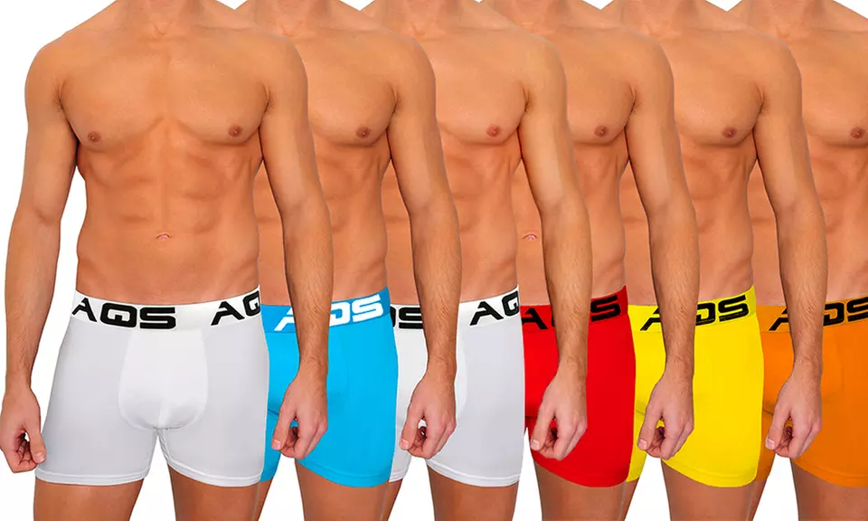 6 Pack AQS Men's Classic Fit Colorful Boxer Briefs
