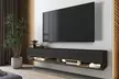 Hängender TV-Schrank 180 cm oder 360 cm in Schwarz oder Eiche mit LED-Beleuchtung - Second Medium
