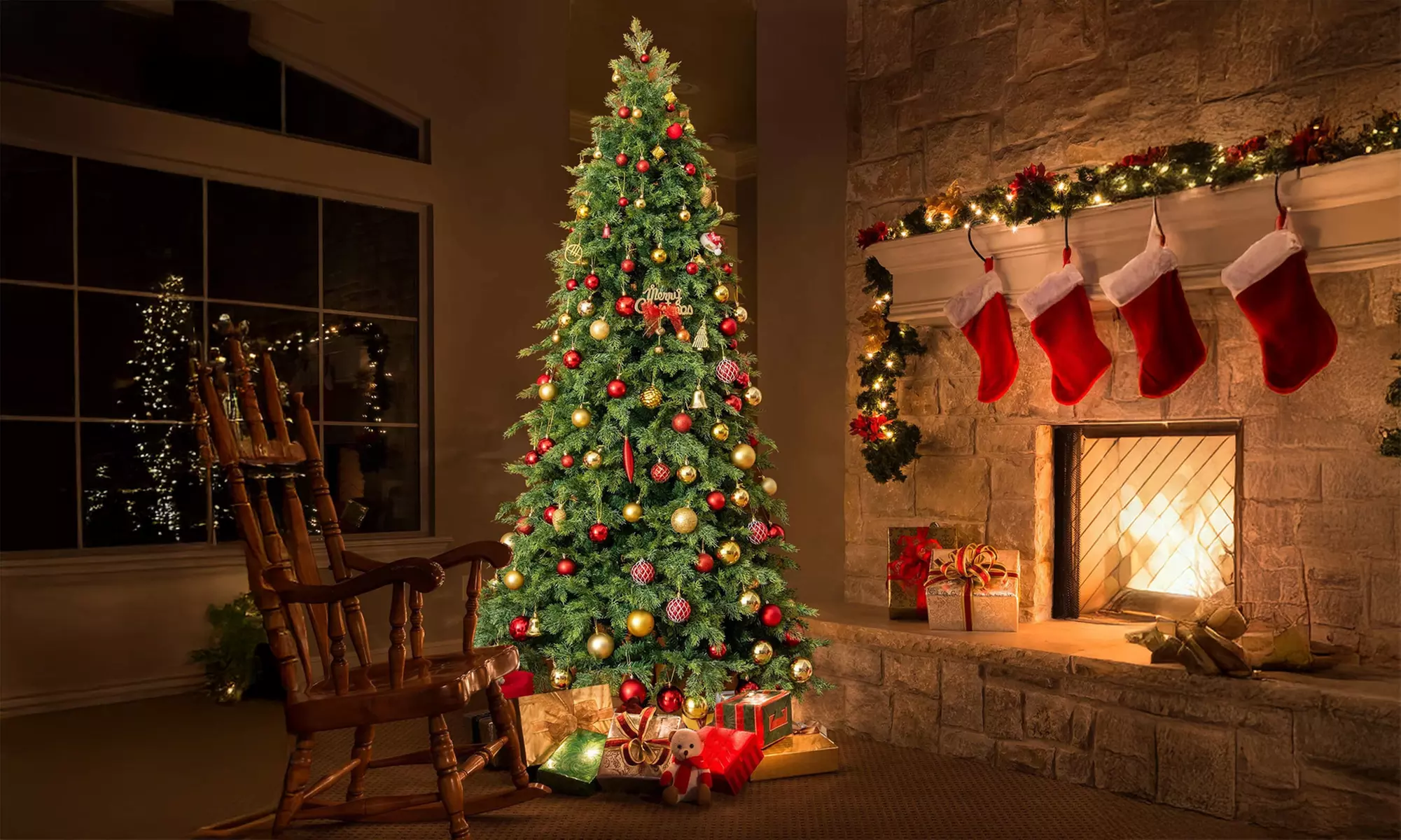 Costway 6/7.5 FT Artificial Xmas Tree with PE PVC Branch Tips & Metal Stand