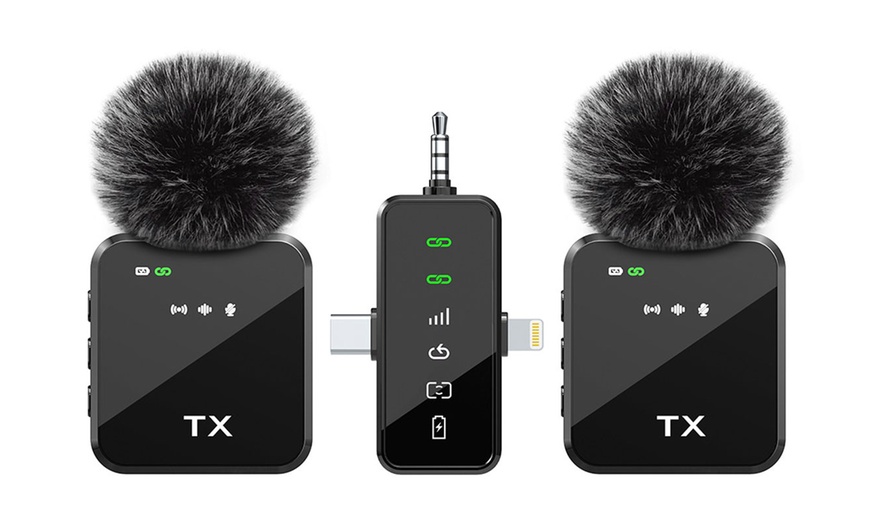 Image 3: 3-in-1 Wireless Lavalier Microphone