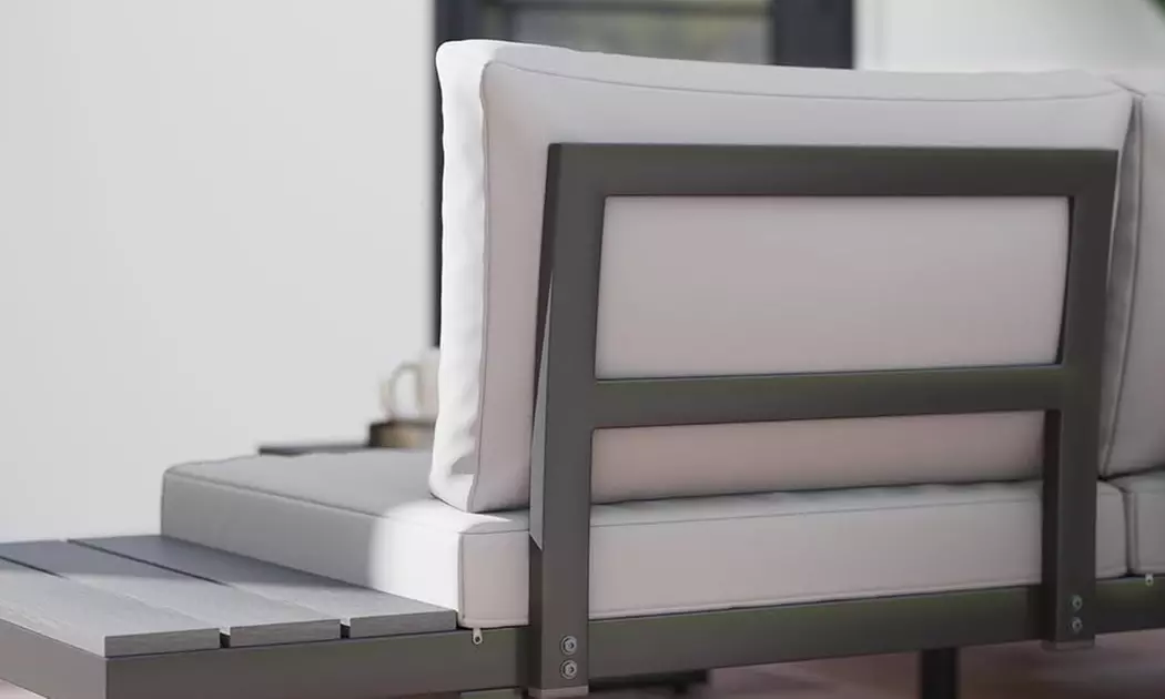 Four-Seater Outsunny Garden Set with Recline Corner Sofa and Table