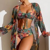 Image 5: Bikini de cintura alta con estampado floral y kimono a juego
