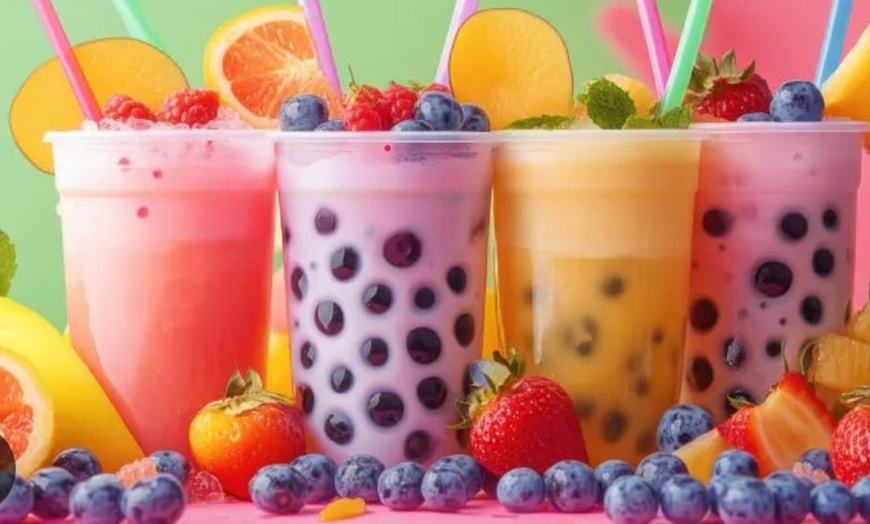 Image 1: Refresh with Customized Bubble Tea & Chicken Sandwiches for One or Two