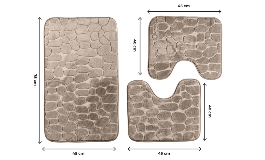 Image 9: 3er-Set Memory-Schaum-Badematten