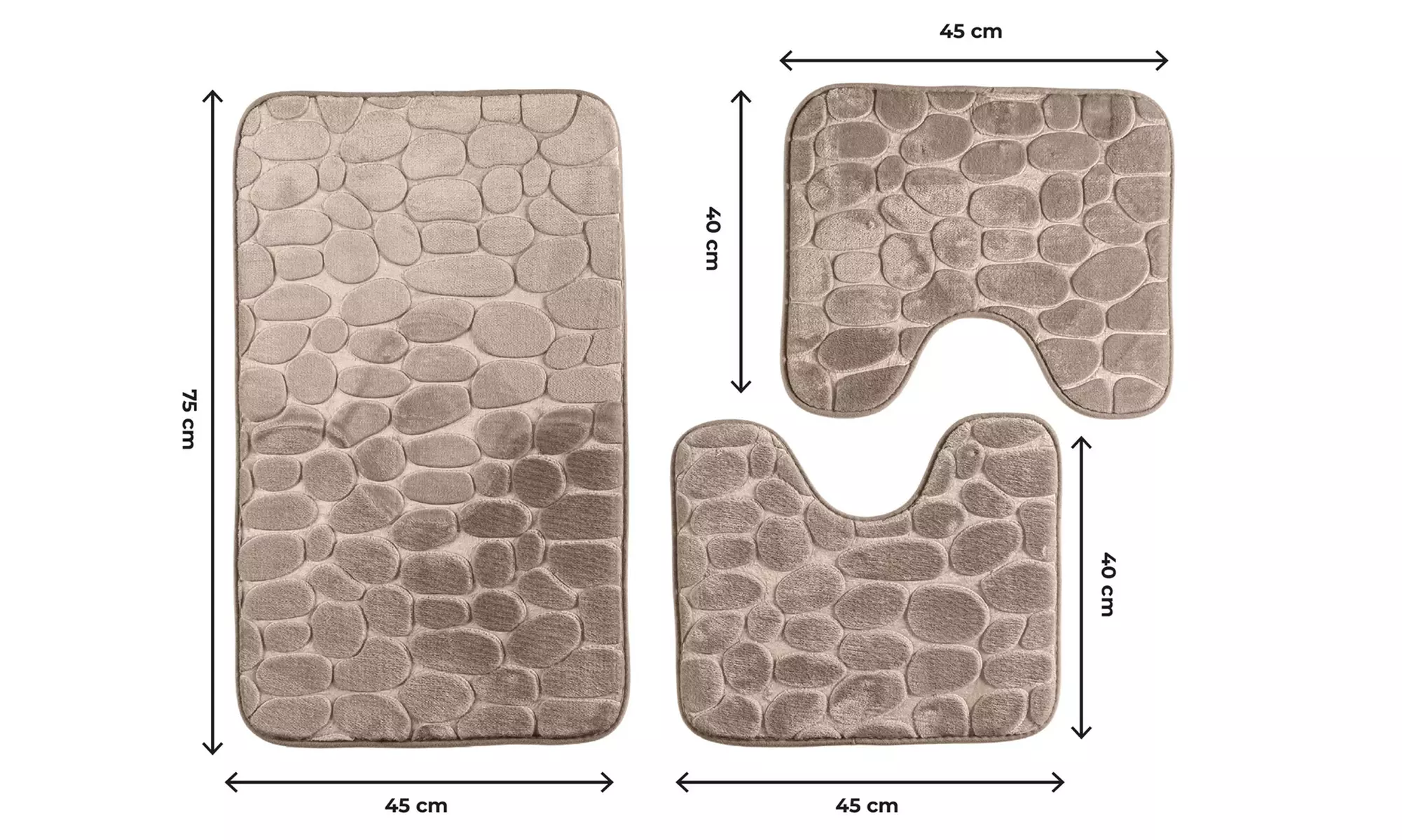 3er-Set Memory-Schaum-Badematten