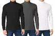 (3-Pack) Men's Long Sleeve Turtle Neck T-Shirt (Sizes, S to 2XL) - Second Medium