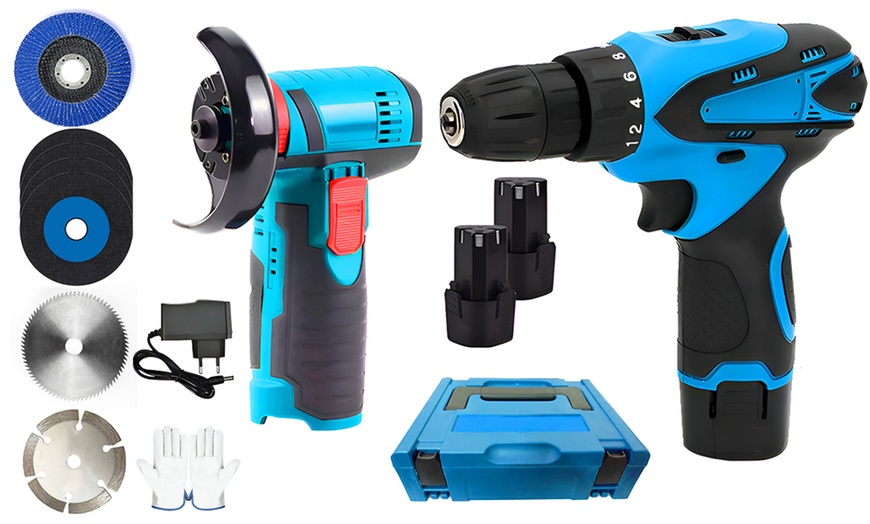 Image 2: Kit trapano avvitatore e smerigliatrice a batteria 18V