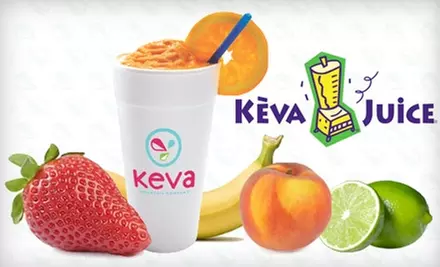 $5 for $12 Worth of Fresh-Fruit Smoothies and More at Keva Juice - Primary Image