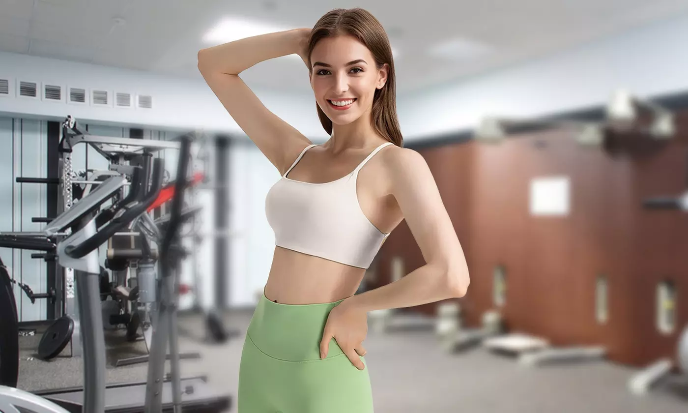 N'POLAR Women's Cross Back Sports Bra Padded Strappy Light Support Workout Bra