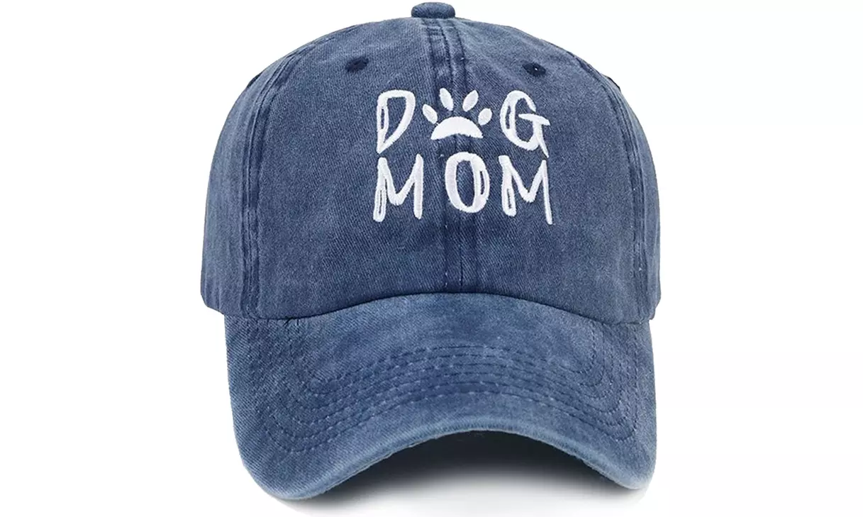 Pure Cotton "Dog Mom" Baseball Cap Hat