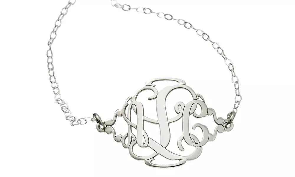 One Monogram Charm Anklet, Necklace, Bracelet, or Pair of Earrings from AJ's Collection (Up to 57% Off) - Primary Image