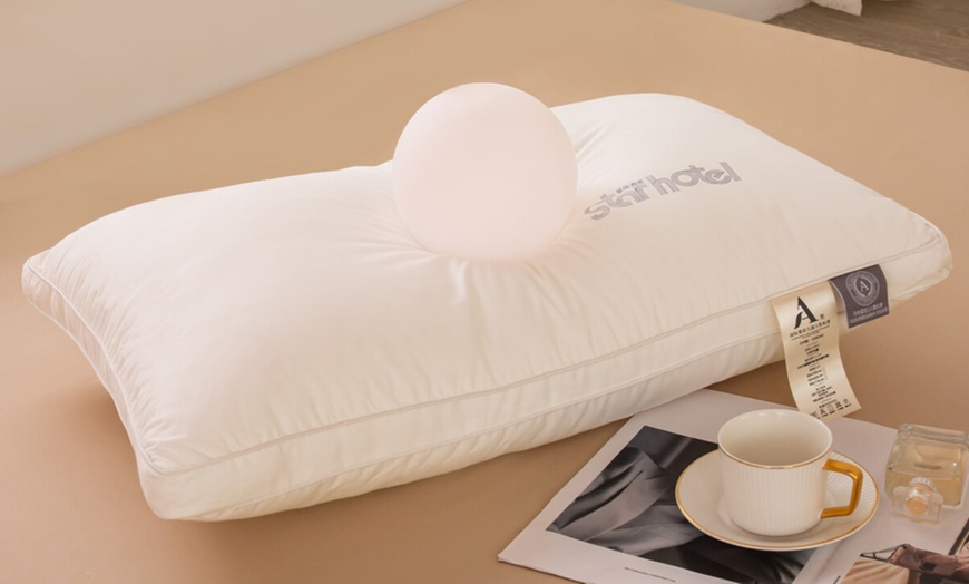 Image 22: 100% Cotton Hotel Grade Neck Support Pillow 2 Pack Set
