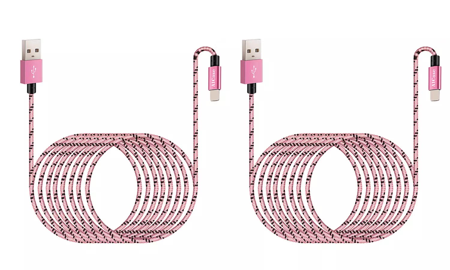AICase 10ft Charging Data Cable Weave Fast Charge For iPhone/ iPad 2.4A 