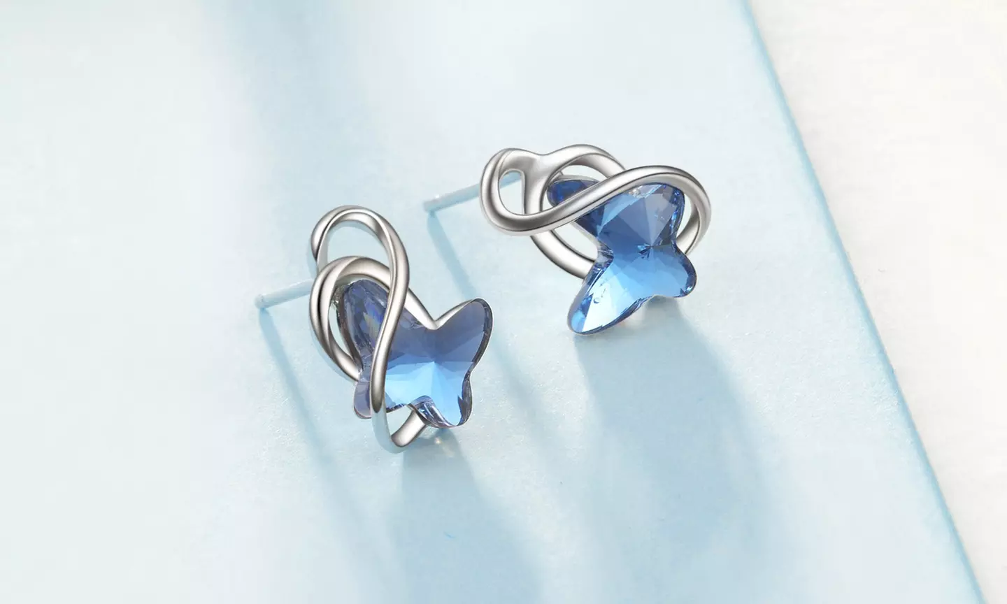 Sterling Silver Swarovski Butterfly Earrings
