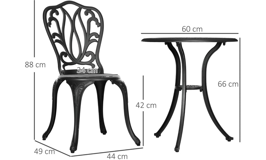 Image 15: Outsunny 3 Piece Garden Bistro Set