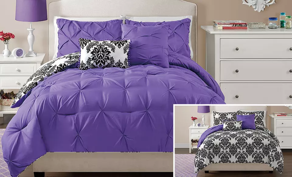 4- or 5-Piece Pintucked Reversible Comforter Set - Second Medium