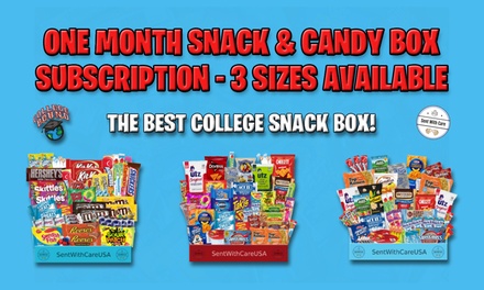 One Month Subscription - Extra Large Snack Box from SentWithCareUSA (excluding shipping) - Snack Food Subscription Box from SentWithCareUSA