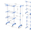 Image 8: Black or Blue Four-Tier Foldable Laundry Dryer Rack Indoor or Outdoor
