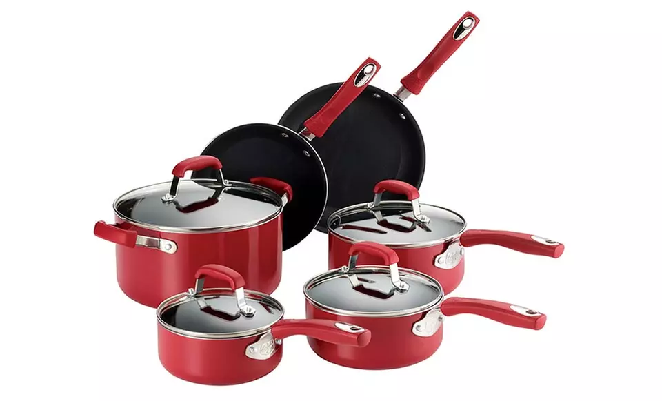 Guy Fieri 10-Piece Nonstick Cookware Set in Black, Red, or Yellow. Free Returns. - Primary Image