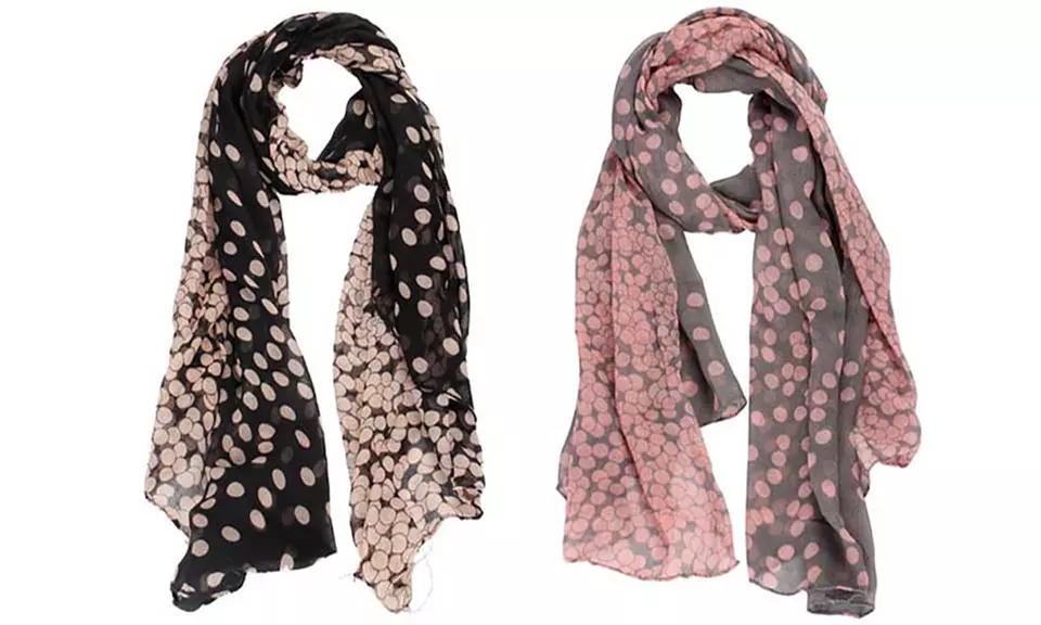 1 ou 2 étoles en coton imprimées pois Anna - Primary Image