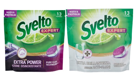 Fino a 117 pastiglie di Svelto Expert Extra disponibile nella variante Power o Brillantezza