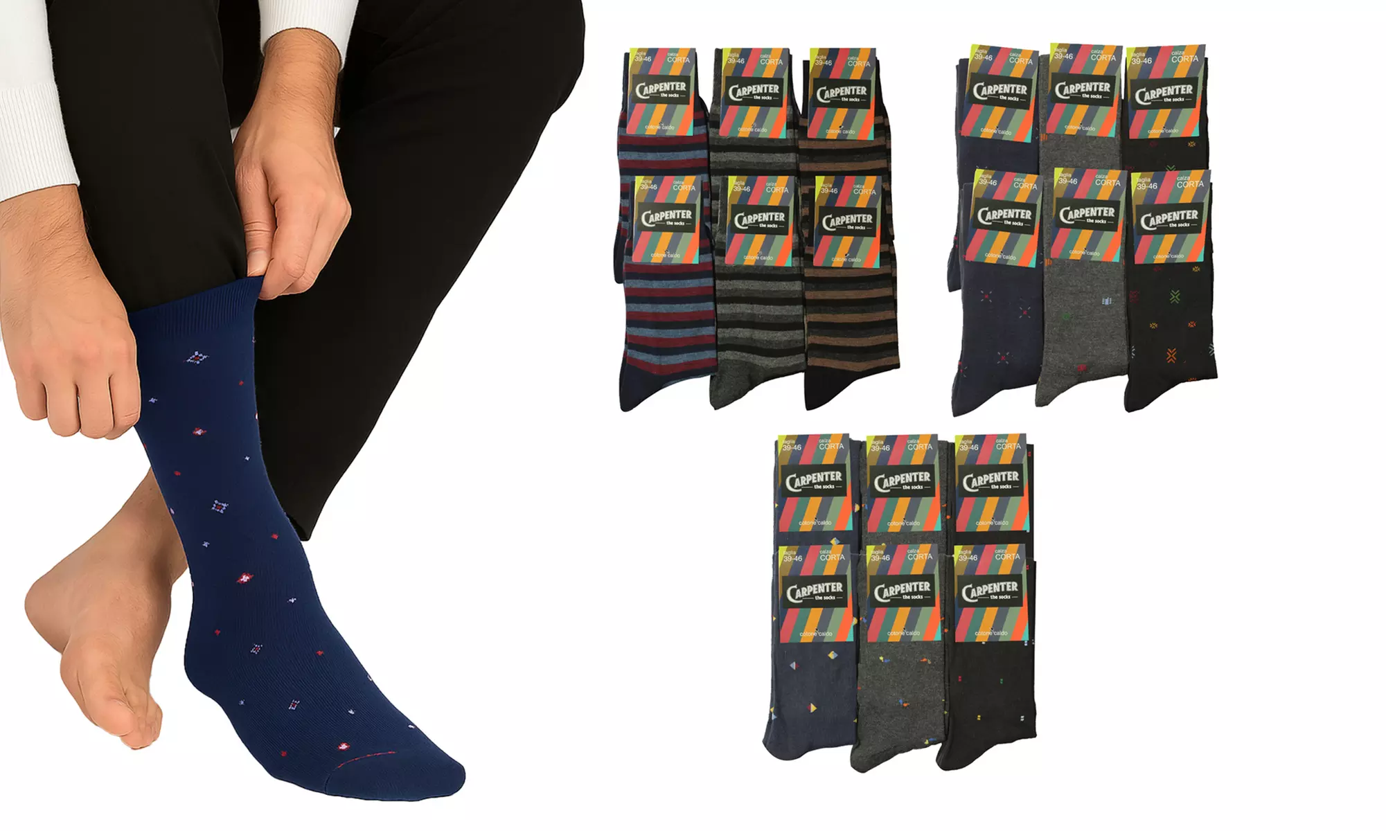 Carpenter 6er- oder 12-Pack kurze oder lange Herren-Socken - Primary Image