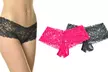 Lace Crotchless Thong or Cheeky Panties (2-Pack or 6-Pack) - Second Medium