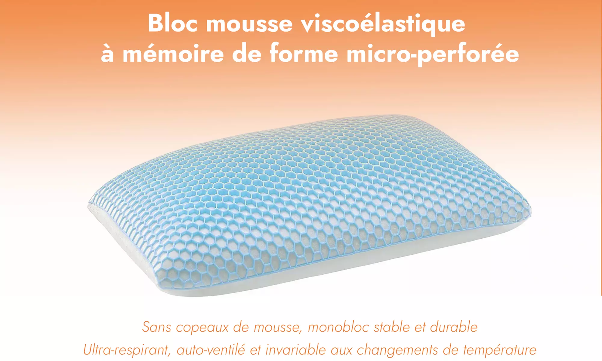 Oreiller Structure alvéolaire et à mémoire de forme, Sampur