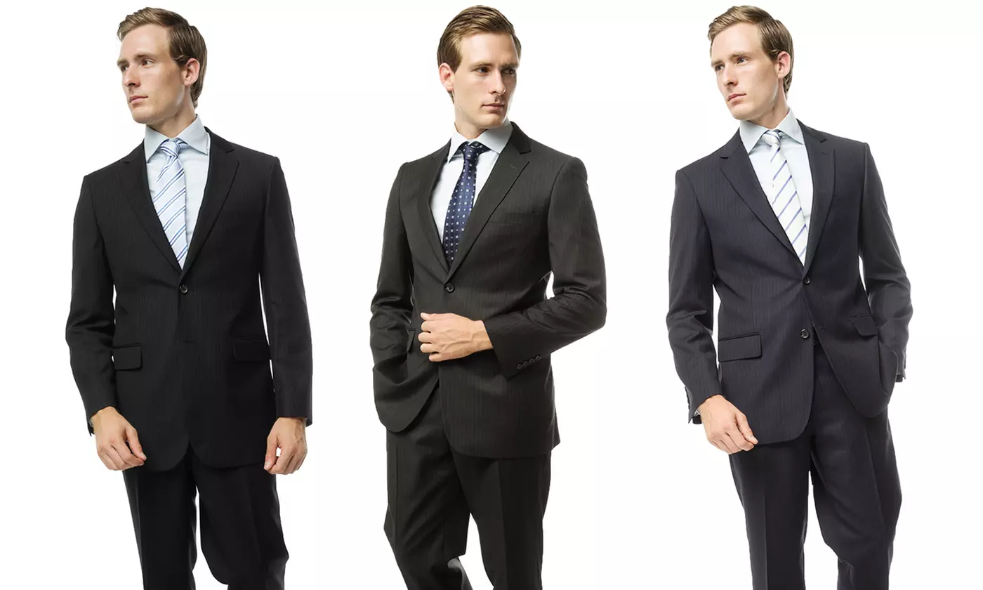 Verno Men's Classic Fit Pinstripe Suit (2-Piece) - Primary Image