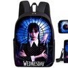 Image 8: 3-Piece Wednesday Adams-Inspired Backpack Set 
