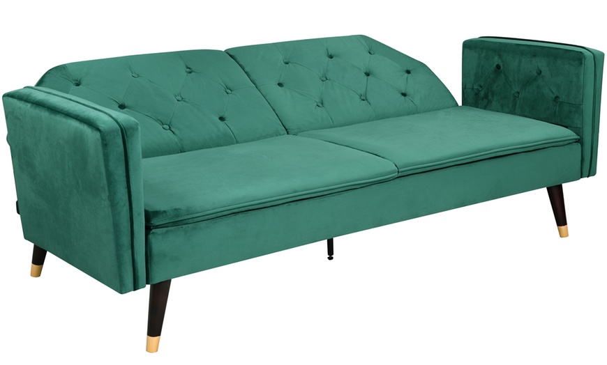 Image 12: Malmo Plush Velvet Sofa Bed