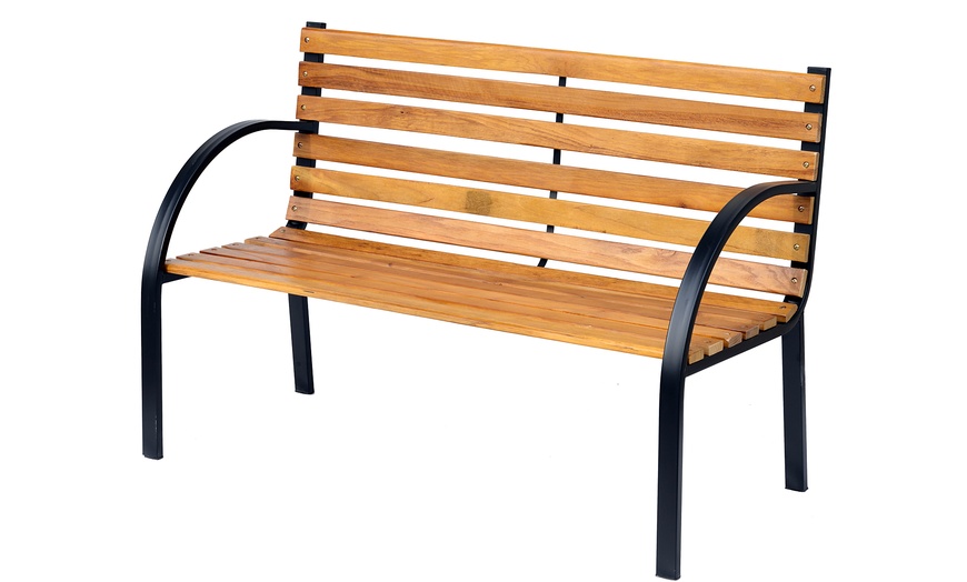 Image 2: Outsunny Two-Seater Garden Bench