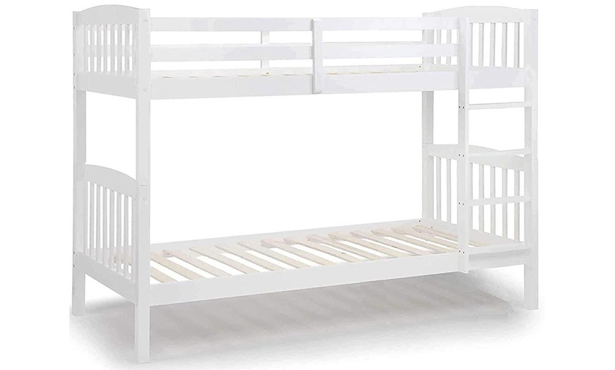 Image 6: Bunk Bed Kids White 3ft Single Pine Wooden Children Bedroom Furniture