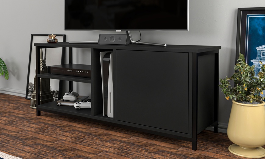 Image 9: Neola Media Television Stand with Open Shelves and Cabinet